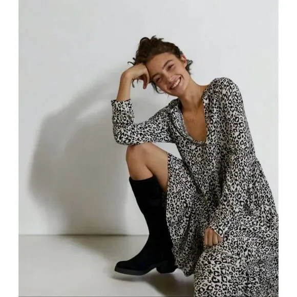 Mare Mare X Anthropologie Lynda White Leopard Maxi Dress Size S - Picture 3 of 12
